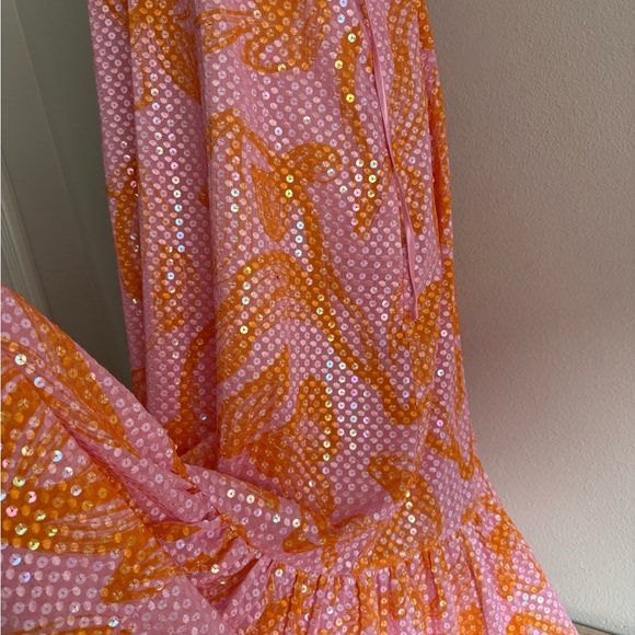 STINE GOYA Francisca Sequin Maxi Dress Women’s Sz M pink/orange NWOT - Picture 9 of 12